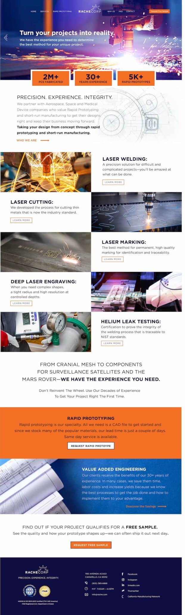 Laser Manufacturing Website Design