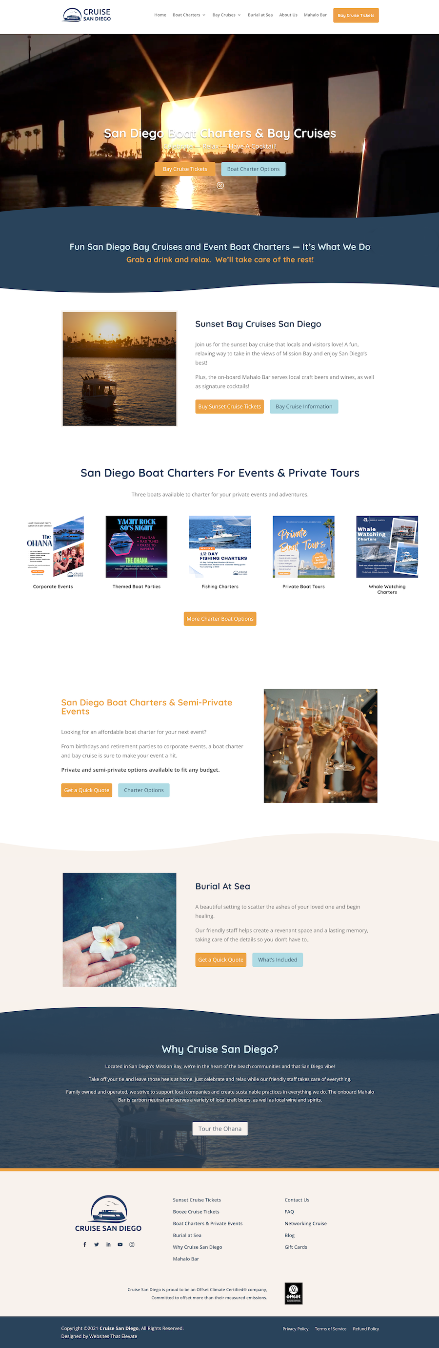 Boat tour adventure website design
